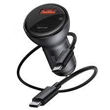 Baseus Quick Digital Display Dual Car Charger 45W (1m cable)